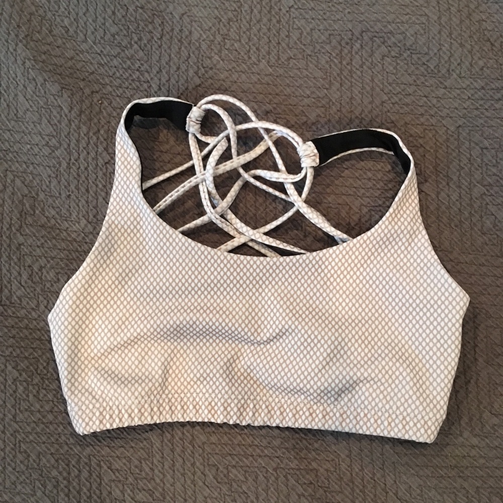 Onzie Strappy Gold and White Sports Bra size S/M